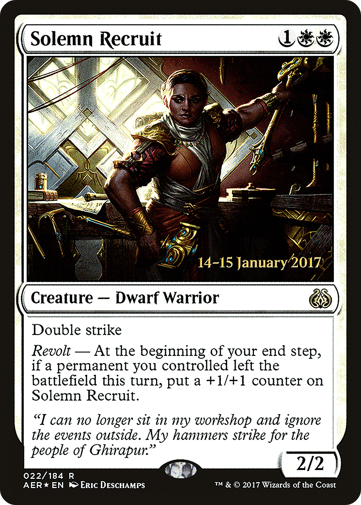 Solemn Recruit (PRE-022) - Aether Revolt Promos Foil