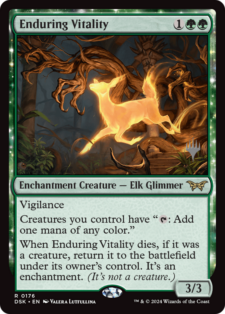 Enduring Vitality (PPDSK-176) - Duskmourn: House of Horror Promos: (enchantment) Foil