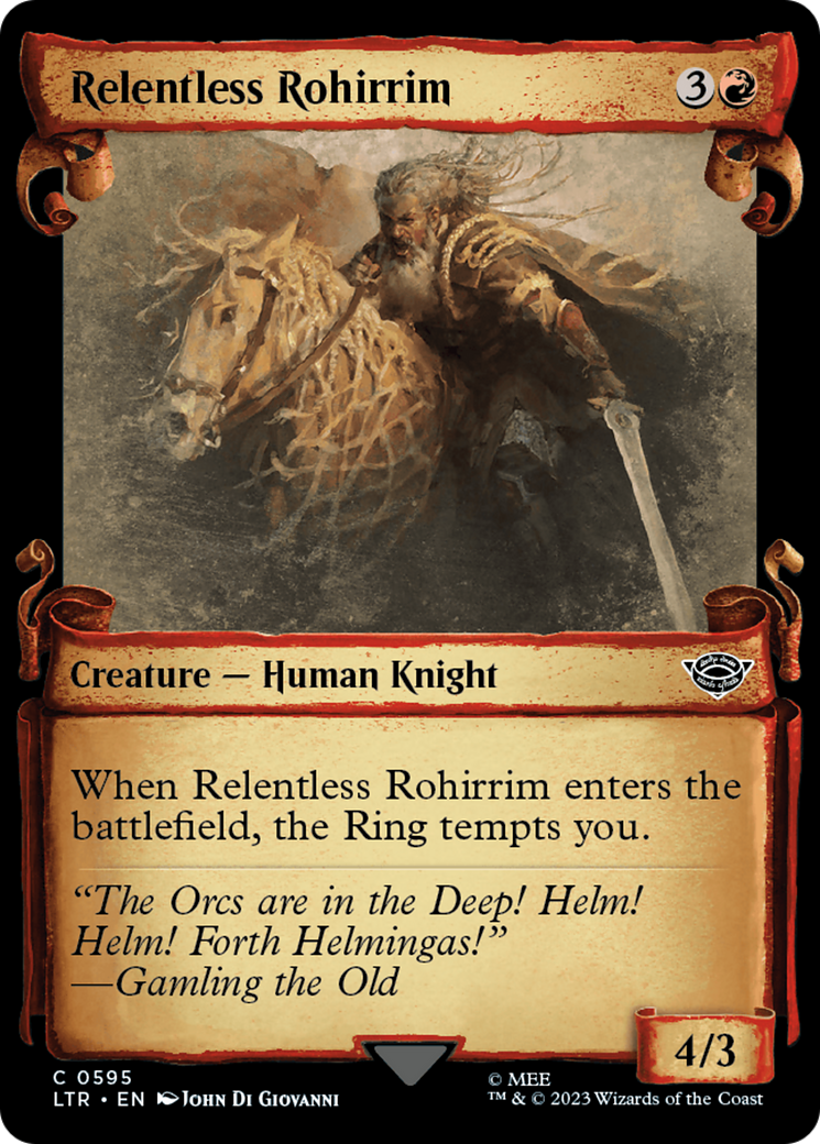 Relentless Rohirrim (Showcase Scrolls) (LTR-595) - The Lord of the Rings: Tales of Middle-earth: (Showcase)