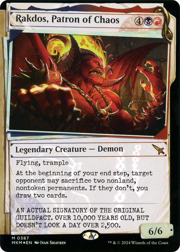 Rakdos, Patron of Chaos (Showcase) (Invisible Ink) (MKM-387) - Murders at Karlov Manor: (Showcase) Foil