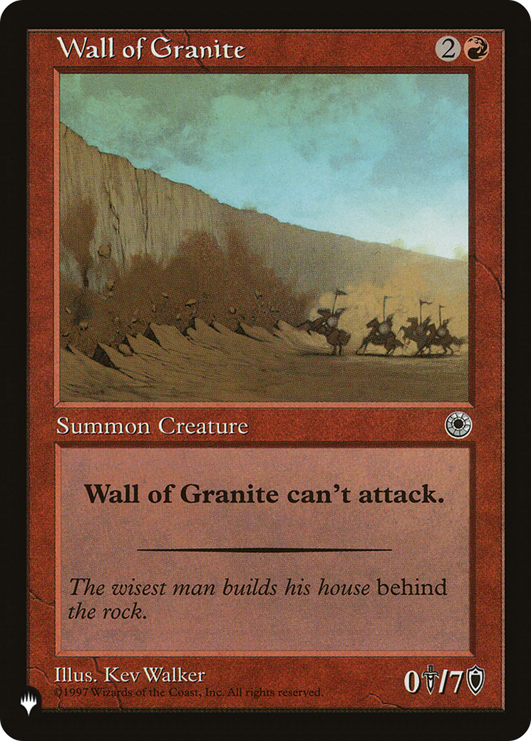 Wall of Granite (LIST-) - The List