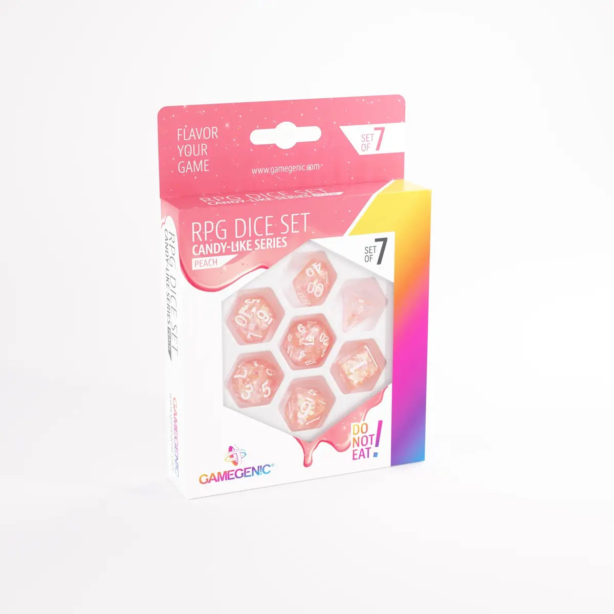 Dice: 7 pc: Candy-like Series: Peach