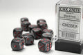 Dice: 12x D6: 16 mm: Velvet: Black/Red