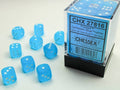 Dice: 36x D6: 12 mm: Frosted: Caribbean Blue