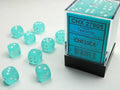 Dice: 36x D6: 12 mm: Frosted: Teal/White