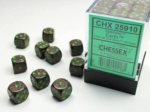 Dice: 36x D6: 12 mm: Speckled: Earth