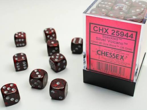 Dice: 36x D6: 12 mm: Speckled: Silver Volcano