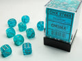 Dice: 36x D6: Cirrus: Aqua/Silver