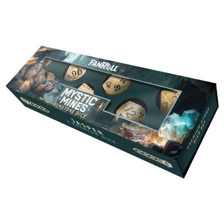 Dice: 7 pc: 16 mm: Mystic Mines Gemstone Dice: Picture Jasper