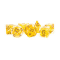 Dice: 7 pc: 16 mm: Resin: Pearl Citrine with Copper Numbers