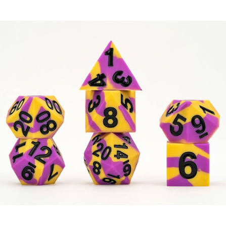 Dice: 7 pc: 16 mm: Sharp Edge Silicone Rubber: Pride: Intersex
