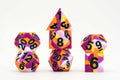 Dice: 7 pc: 16 mm: Sharp Edge Silicone Rubber: Pride: Lesbian