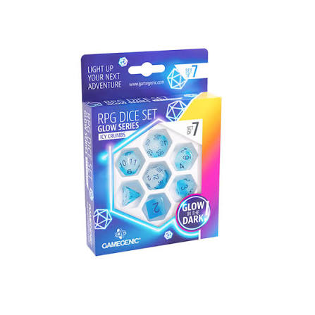 Dice: 7 pc: Glow Series: Icy Crumbs