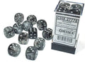 Dice: 12x D6: 16 mm: Borealis: Light Smoke/Silver Luminary