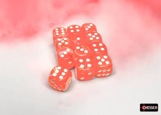 Dice: 12x D6: 16 mm: Festive: Dahila/White Luminary