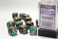 Dice: 12x D6: 16 mm: Festive: Mosaic/Yellow