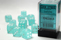 Dice: 12x D6: 16 mm: Frosted: Teal/White
