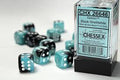 Dice: 12x D6: 16 mm: Gemini: Black-Shell/White