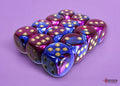 Dice: 12x D6: 16 mm: Gemini: Blue-Purple/Gold