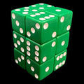 Dice: 12x D6: 16 mm: Opaque: Green/White