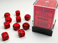 Dice: 36x D6: 12 mm: Opaque: Red/Black